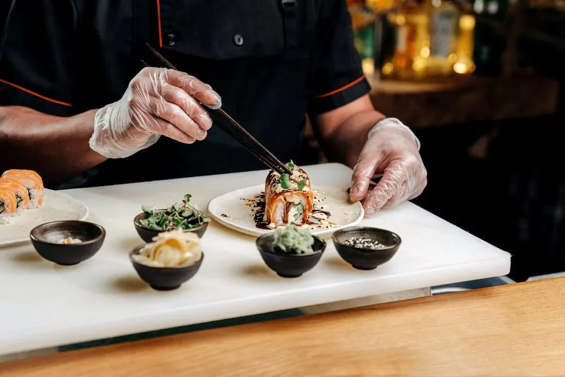 Gourmet Sushi Plating at Hinoki Men, a Japanese Restaurant in Rancho Cucamonga